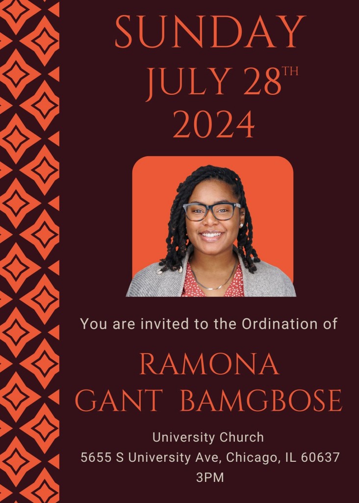 Ramona Bamgbose Ordination Flyer